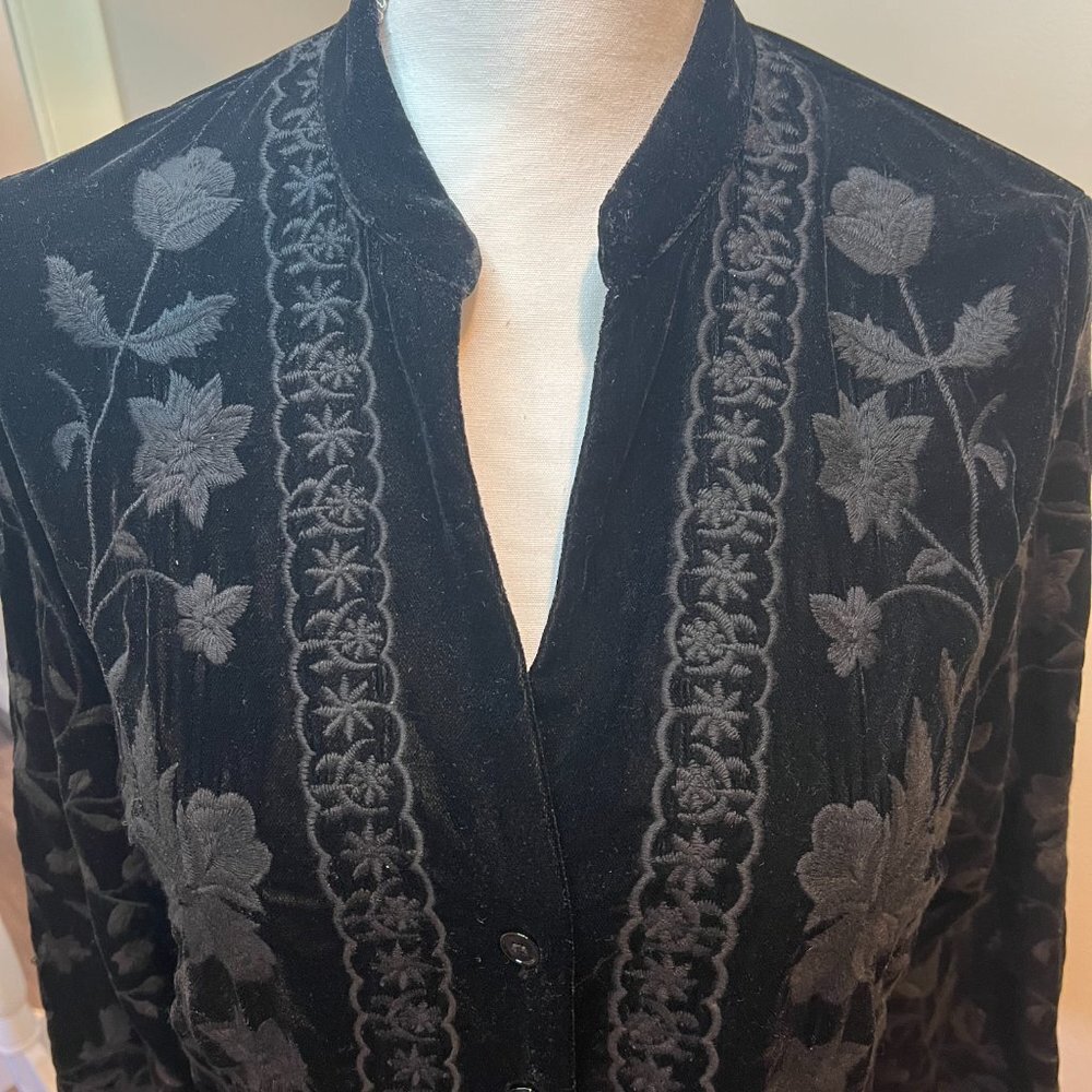 Zara Black Floral Embroidered Blazer Jacket - Picture 3 of 13